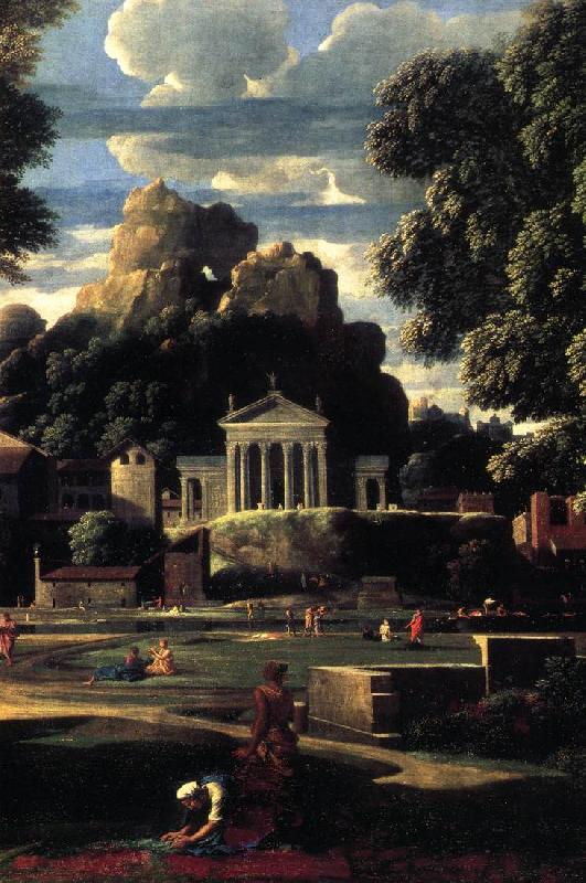 POUSSIN, Nicolas Landscape with the Gathering of the Ashes of Phocion (detail) af oil painting image